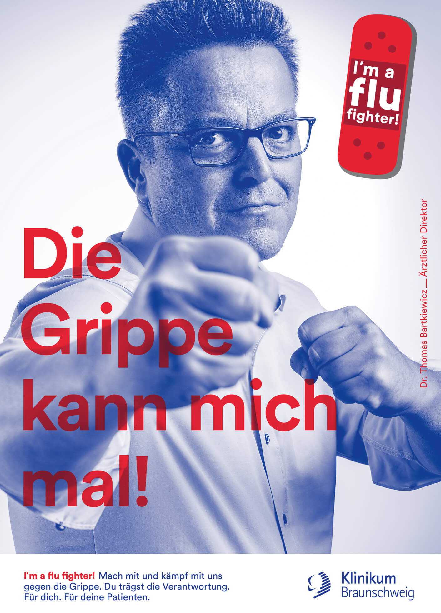 cyclos klinikum braunschweig kampagne flu fighter plakat marketing werbeagentur