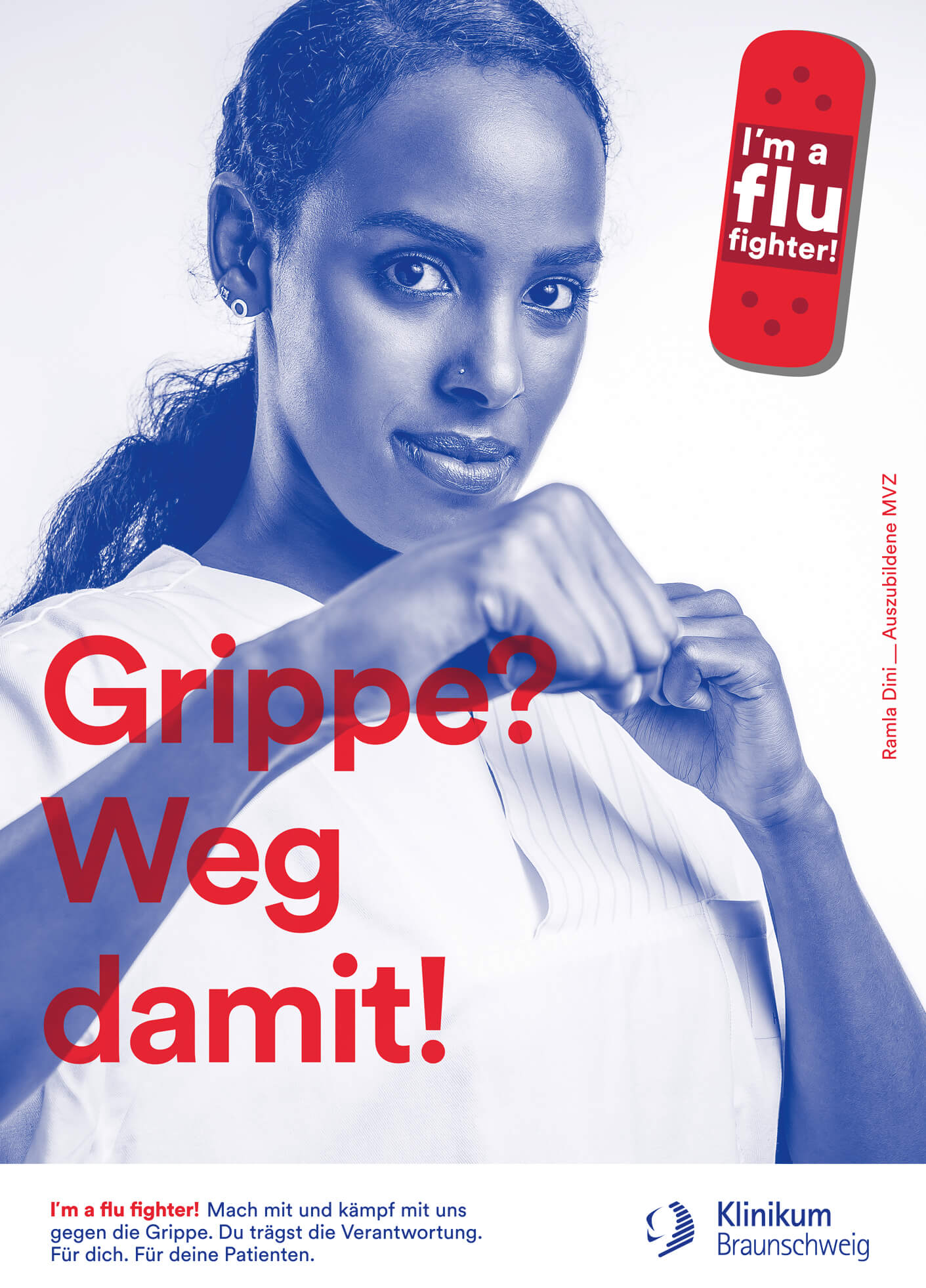 cyclos klinikum braunschweig kampagne flu fighter plakat marketing werbeagentur